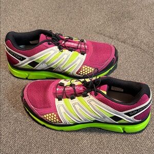 Salomon Women's Vibrant Pink and Lime Athletic Shoes